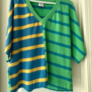*NWOT* Cabi Striped Green and Blue Shirt